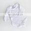 2019 organic cotton baby bodysuit long sleeve Rib cotton oversized newborn baby rib fabric rompers