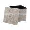Customized Factory Wholesale Living Room Furniture Fabric Linen Folding Ottoman Stool with Storage