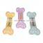 Beef / bacon / chicken / milk/ mint flavor soft TPR semi-transparent color dog bone toy dog bone for small dog