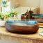 Oval handmade ceramic counter basin balcony art basin bathroom wash basin