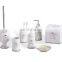 Six pcs Waste Bin Tissue Box Vanity Ceramic Tabletop Accessories Bathroom Set
