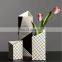 Porcelain Triangle Romantic Geometric Decorative Vases Home Cute Decorativevases Classic Black And White Stripes Vase