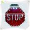 Cross road safety waterproof alumunum octagon solar LED traffic warning sign