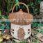 Hot Sale Cute For Kid Wicker Acorn House Bage with Handle, Rattan Mushroom Doll House Bag Kids Toys Wholesale Supplier