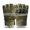 Wholesale  Outdoor Hard Knuckle Half Finger Black Fingerless Sport Combat Tactical Gloves