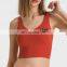 Good Quality High Stretch Breathable  Built In Bra Sport Yoga Crop Tank Top Women Sexy V Neck Outdoor Training Wear Clothes