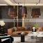 Modern Industrial Style Leaf shape oval fabric shade Chandelier Light Fixture For Living Dining Room Kitchen Island Foyer Lobby