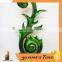 Green flame sculpture for hotel decoration