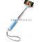 Foldable aluminum alloy monopod selfie stick with bluetooth shutter button pod for cell phone