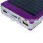 Double USB High Capacity 12000mah Solar Battery Charger Power Bank With Camping Lamp