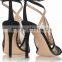 Sexy fashion high heel sandals lace upper your logo free cross strap slingback sandals catwalk shoes sandals