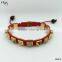 Classic Beads Design 8mm High End Jewelry 316L Stainless Steel Green Black Red Rope Adjustable Size Pyramid Bracelet