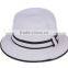 New Colorful Paper Straw Handmade Bucket Sun Hat Fashion Beach Straw Hat fedora with ribbon