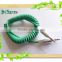 1.8m colorful DC 3.5 M-M spiral audio cable with metal connector