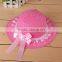 hot selling ribbon bow and lace summer sun-resistant children straw hat