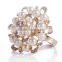 fashionable flower shape plastic pearls metal alloy napkin rings