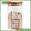 high borocilicate glass storage jar hot selling customized glass food jar with bamboo lid