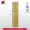 high quality yellow metal KD structure vertical two doors locker