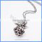 Metal Hollowed-out Pattern Cage Chime Box Angel Wing Pregnancy Maternity Pendant Necklace With Musical Sound Bell Ball BAC-M055