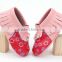 OEM Manufacturer Flowers PU Upper Genuiner Leather Material Baby Shoes Girl