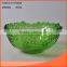 2500ml glass salad bowl with decorative embossment for dining