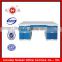 Luoyang MDF top metal frame blue color steel office table