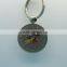 Round Shape Engraved keychain/carved soft enamel keyring/steel rustless keyring rustless for promotion