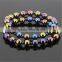 KJL-CZ0014 Brand Men gold/rose/Silver Bracelet 4mm Round Bead Micro Pave Silver CZ iron stone Anil Arjandas men Charm Bracelets