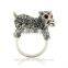 Cute animal jewelry Kingman puppy dog crystal rings