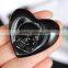 Obsidian Stone Crystal Heart With Skeletons Face