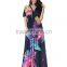 hot sey V collar beach resort beach dress code plus silk dress in summe