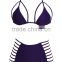 Sexy Strappy Hollow-out High-waisted Purple Bikini PW-LC41061-1