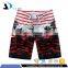 Daijun OEM new design cheap polyester stripe palm beach shorts hot sale blank board shorts