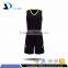 Daijun OEM high quality black and blue polyester european basketball uniforms design