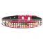 Pet Product Fashion Bling Colorful Rhinestone Leather Custom Dog Collars