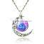 Alloy Moon Time Fashion Pendant Women Diamond Necklace Pendants