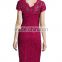 Hot sale purple lace style elegant women casual dress