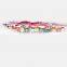Fashion colorful stainless steel gold heart charm bead cord bracelet