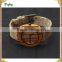 Quality natural mens wood watch Japan movement genuine leather and wooden watch manufacturer