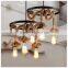 Home indoor decorative lighting hanging hemp rope pendant light