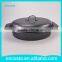 Black Carbon Steel Oval Fish Roaster Non Stick Grill Pan With Lid