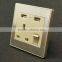 High quality usb wall mounted power outlet socket usb charging wall socket