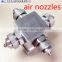 Flat spray internal mixing multi-head air atomizer nozzle