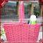 Latest red color fruit basket with cover outdoor empty wicker picnic baskets