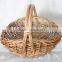 Large handled durable rustic willow garden basket