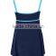Backless Swimsuit Wholesale Women Ladies Bandeau Color Contrast Swimdress One Piece Bathing Suit High Waisted Swimsuit