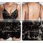 Ladies New Model Deep v Open Back Bodycon Midi Dress Girls Sexy Black Contrast Lace Night Dress