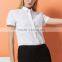 Business women formal short sleeve shirt, 2017 spring summer new OL, pure color, self-cultivation wrinkles, side shirt, custom