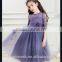 2017 high quality summer child clothing white dress purple new model girl dress