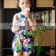 fashion girl sleeveless blouse and panty set chifon blouse set for baby girl printed flower dress vacation cloth set